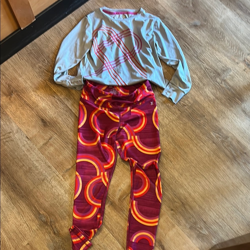 Xersion Girls 10-12 Matching Set - Gray and Red